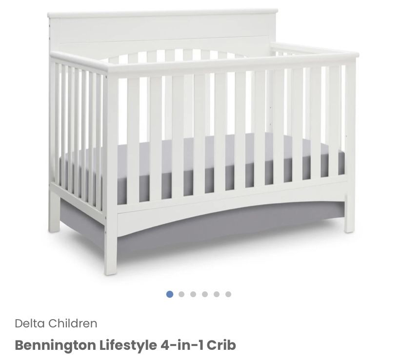 White Baby Crib &/or 4 in 1 Toddler Bed