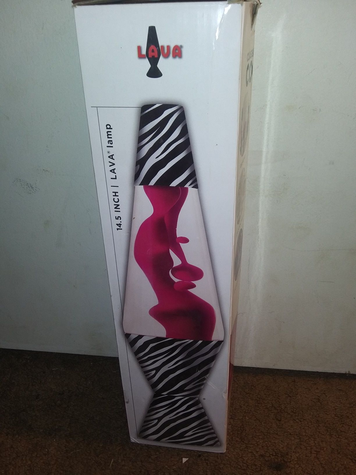 14.5" Lava Lamp w Zebra Print Base