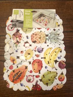 Sink Mat With A Tropical Fruit Theme By Totally Kitchen Protective Pebble Sink Mat Thumbnail