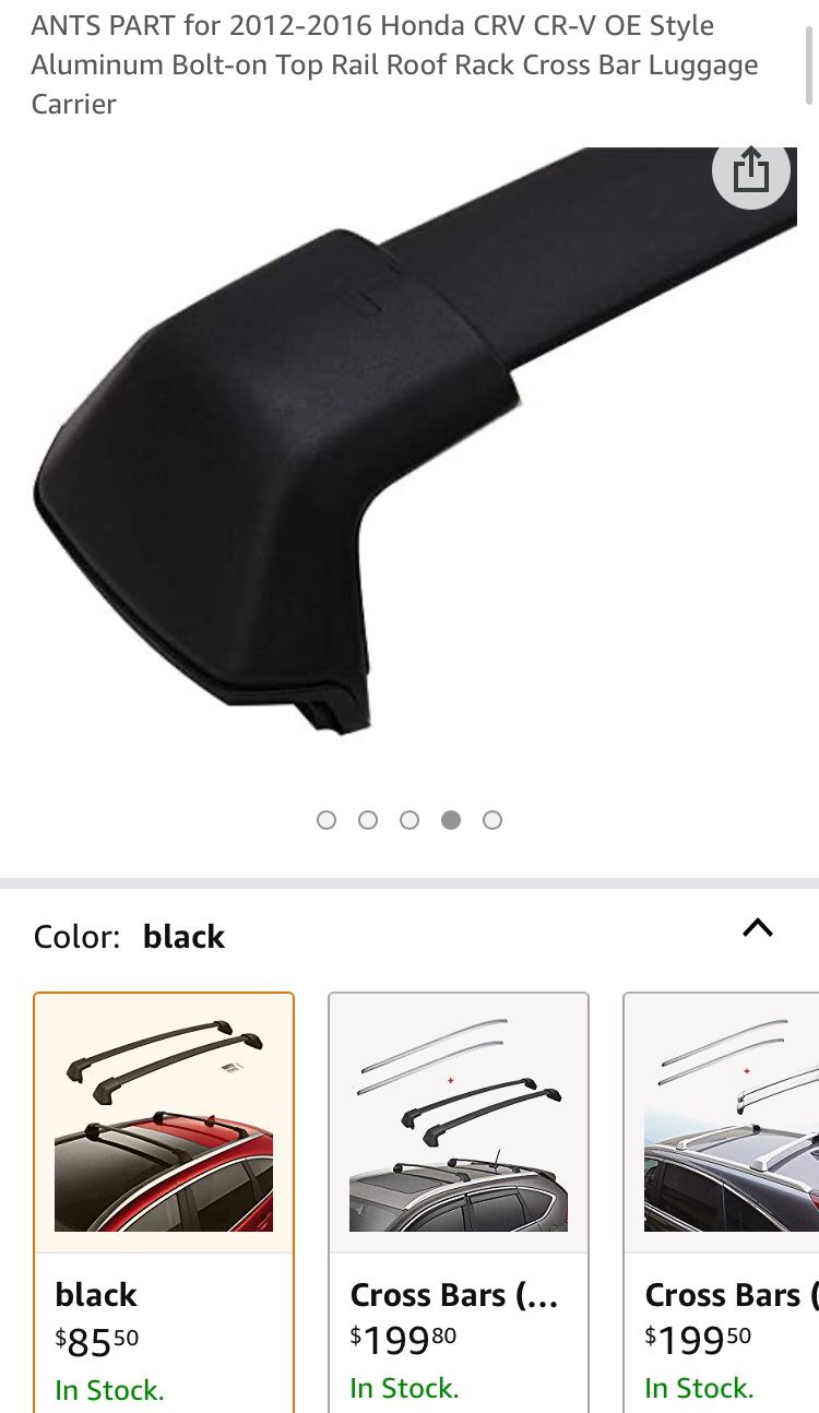 Top Rail Roof Rack Cross Bar Luggage Carrier For 2012-2016 Honda CRV