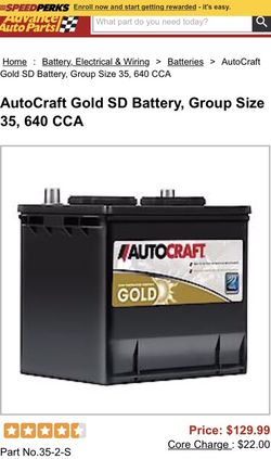 Autocraft Gold Battery 35 2 S 640cca For Sale In Hollywood Fl Offerup