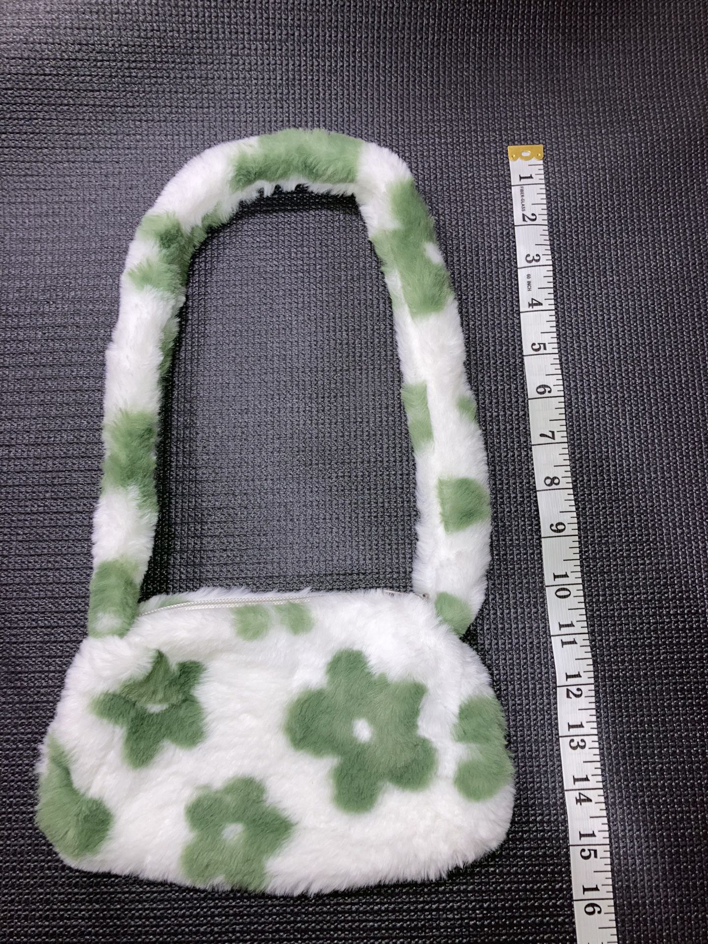  Cute green flower plush purse