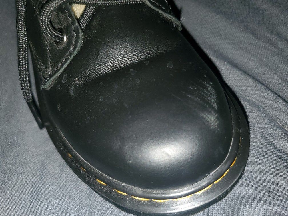 Dr. Martens Black Leopard Faux Fur