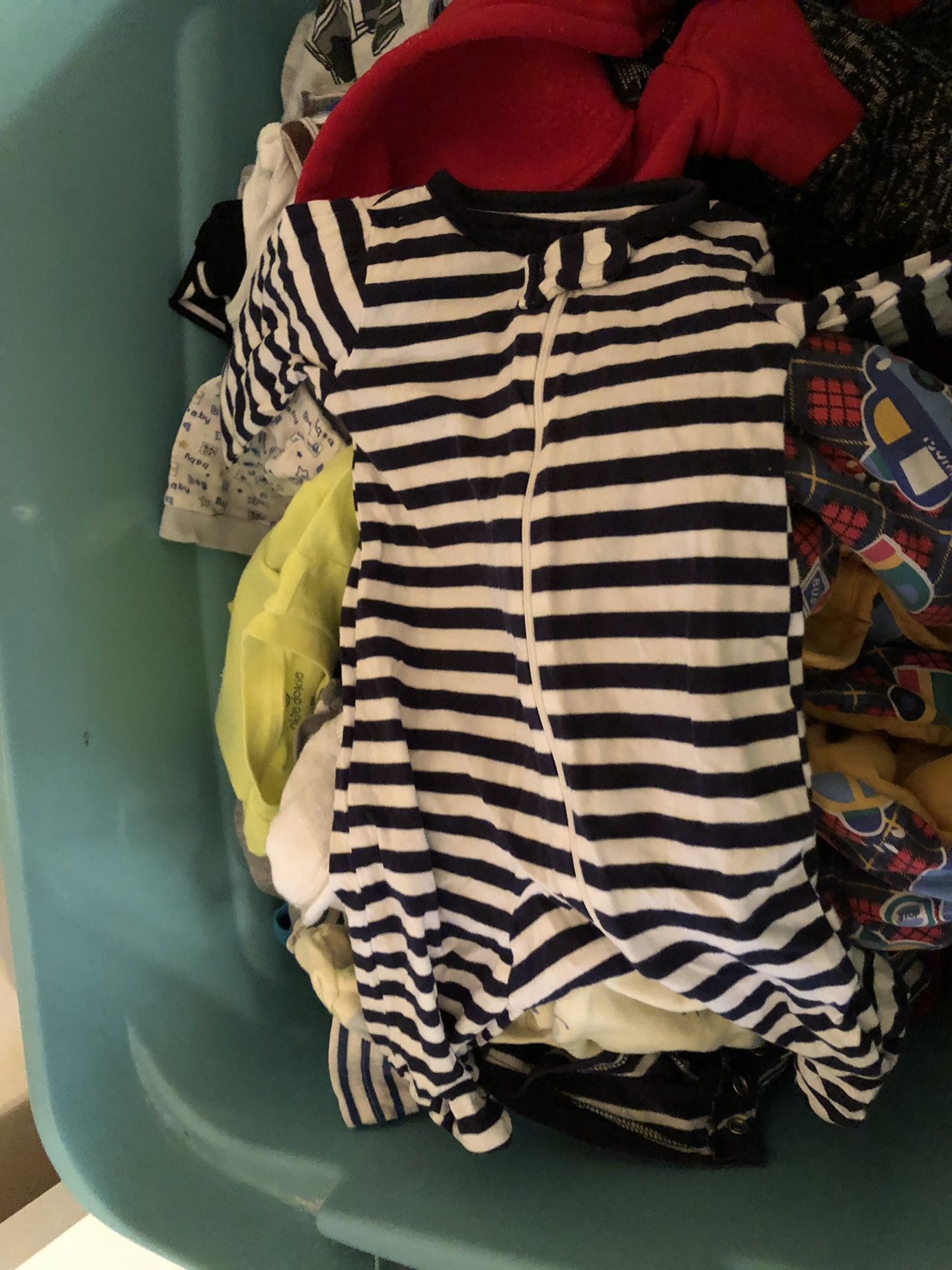 Huge tub of baby boy clothes
