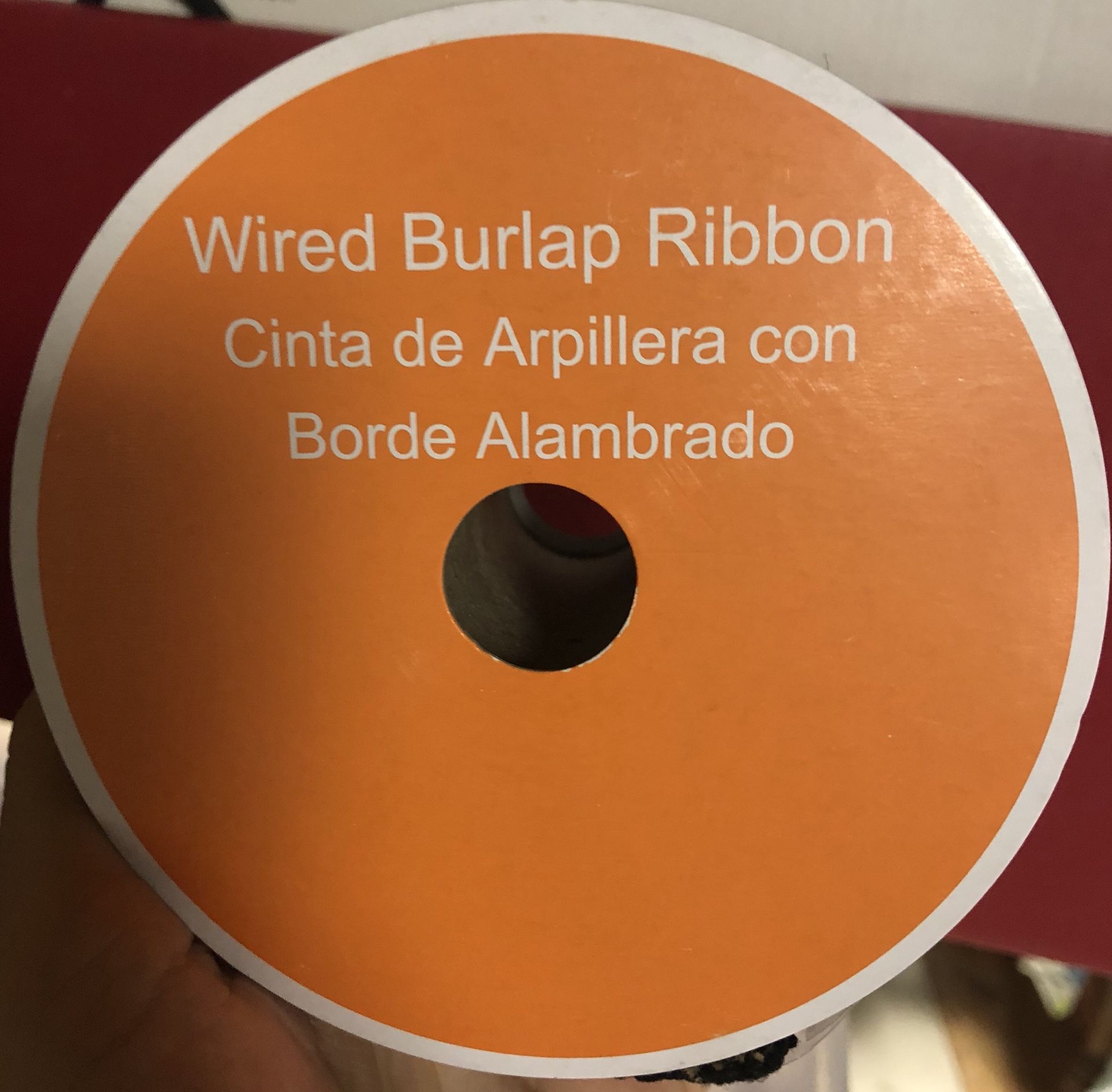 Halloween theme wired burlap ribbon