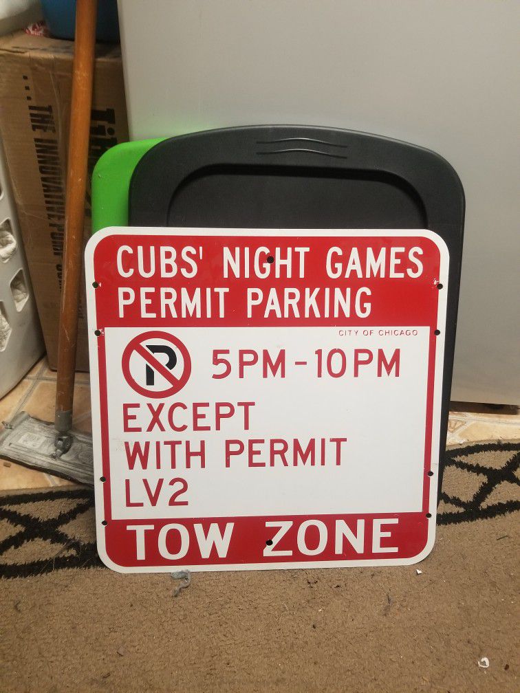 Cubs No Parking Sign $20 