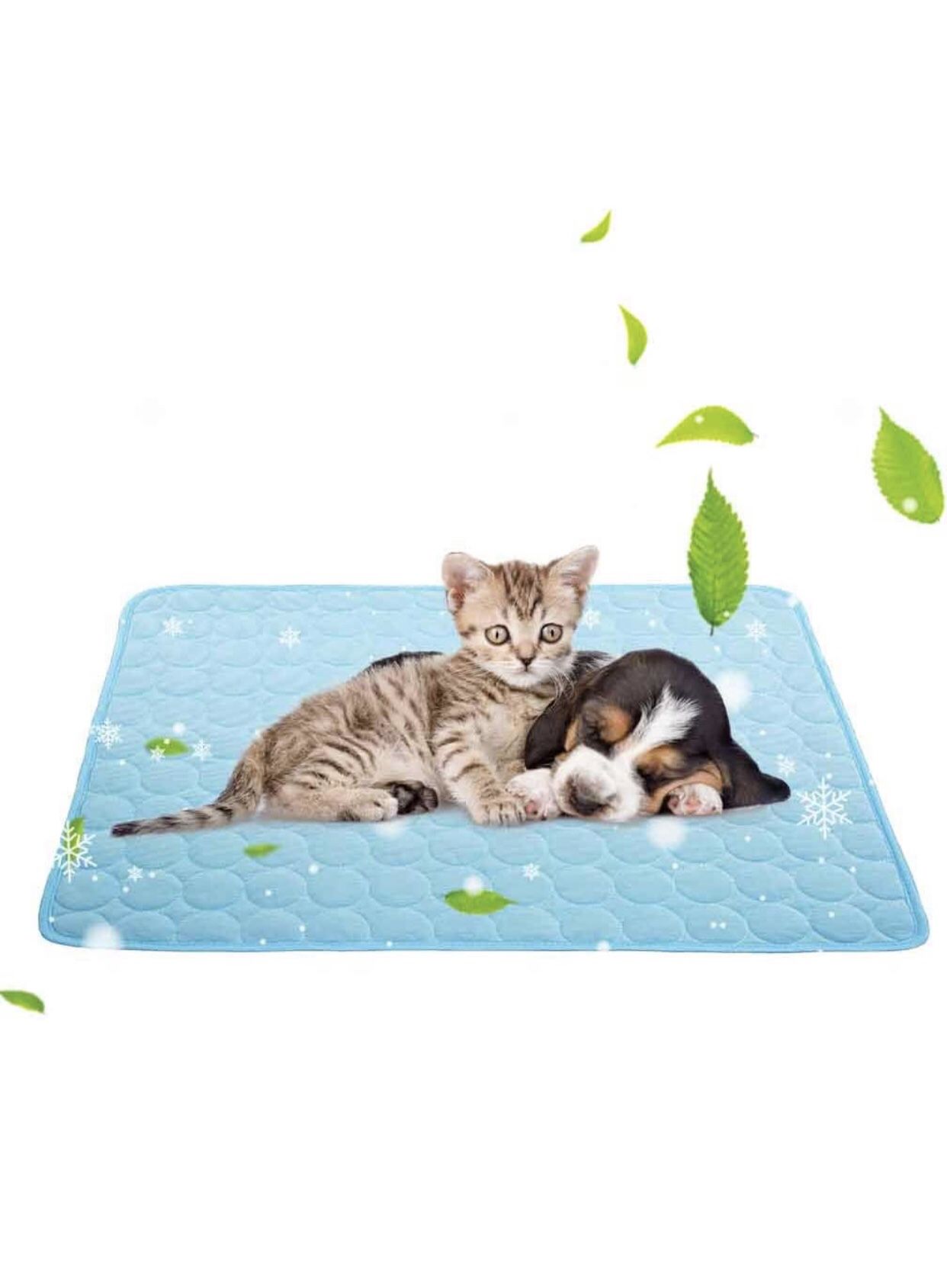 Jaaytct Cooling Mat for Dogs Cats Ice Silk Pet Self Cooling Pad Blanket for Pet Beds/Kennels/Couches /Car Seats/Floors Size Large 