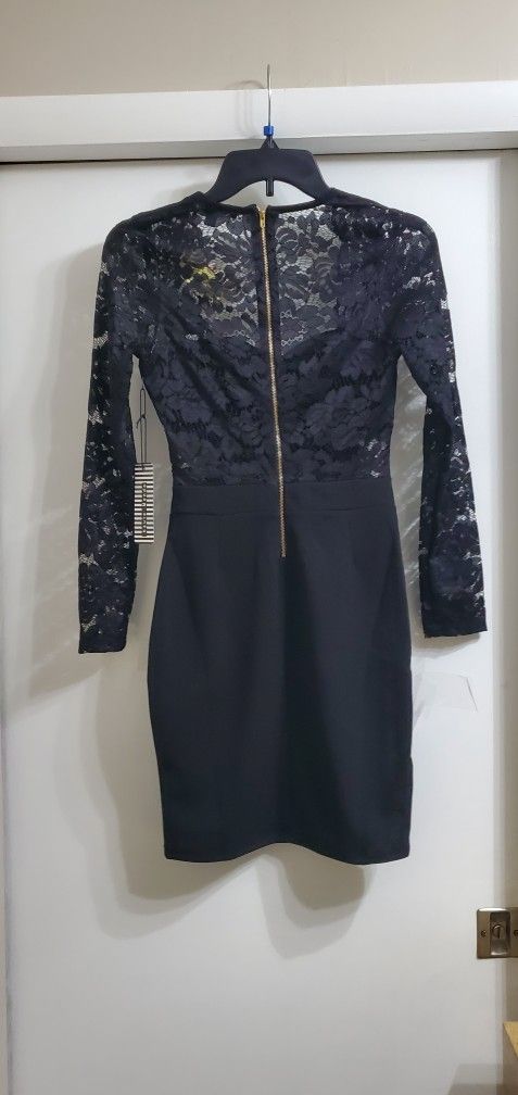 Black Bodice and Lace, Midi Dress 👗 with Gold & Zipper & Accents