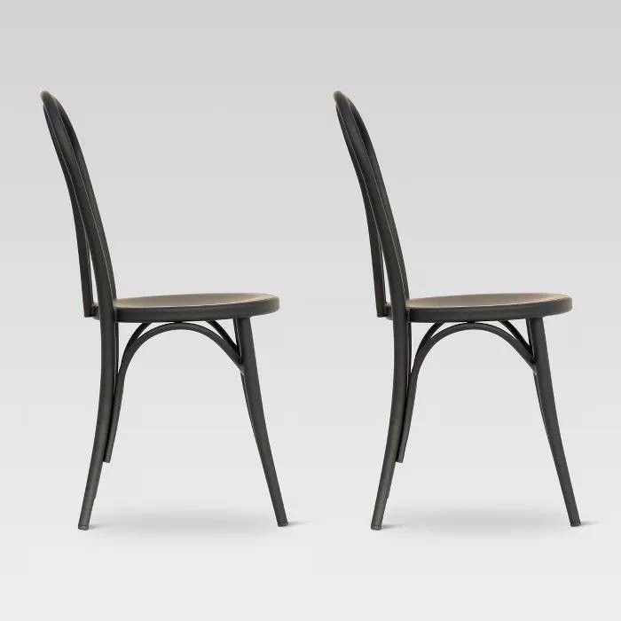 Set of 2 Emery Metal Bistro Patio Chair Matte Black - Threshold™