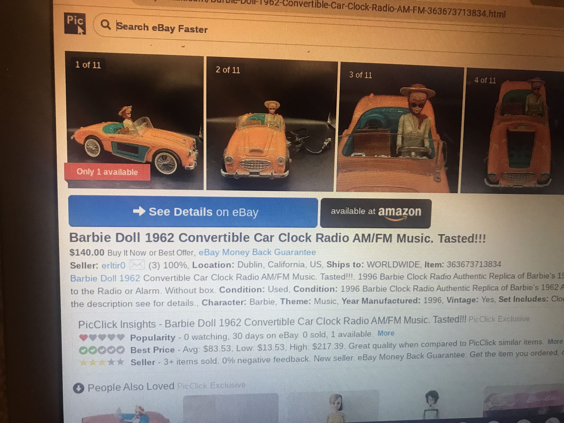 Vintage Barbie Car 1962 Austin Healey