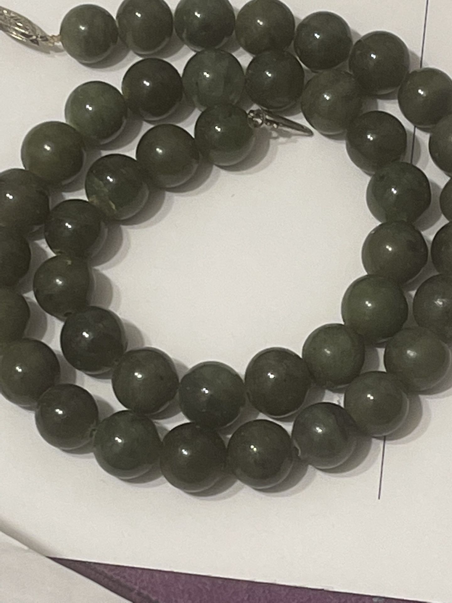 925 Sterling Silver Natural Jade Necklace