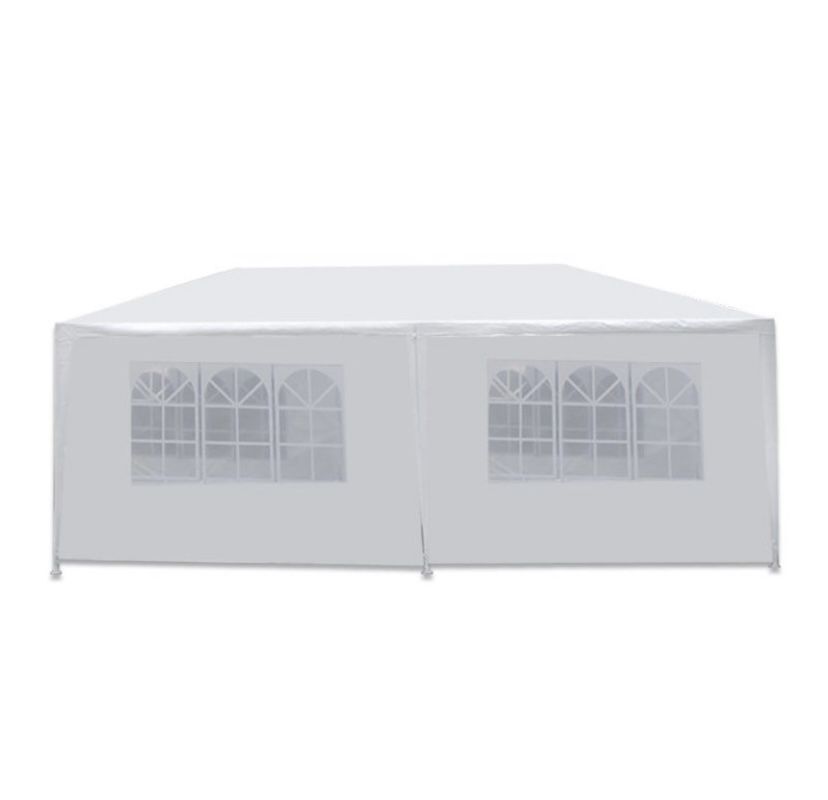 10'x20' Outdoor Canopy Party Wedding Tent White Gazebo Pavilion with 6 Side Walls