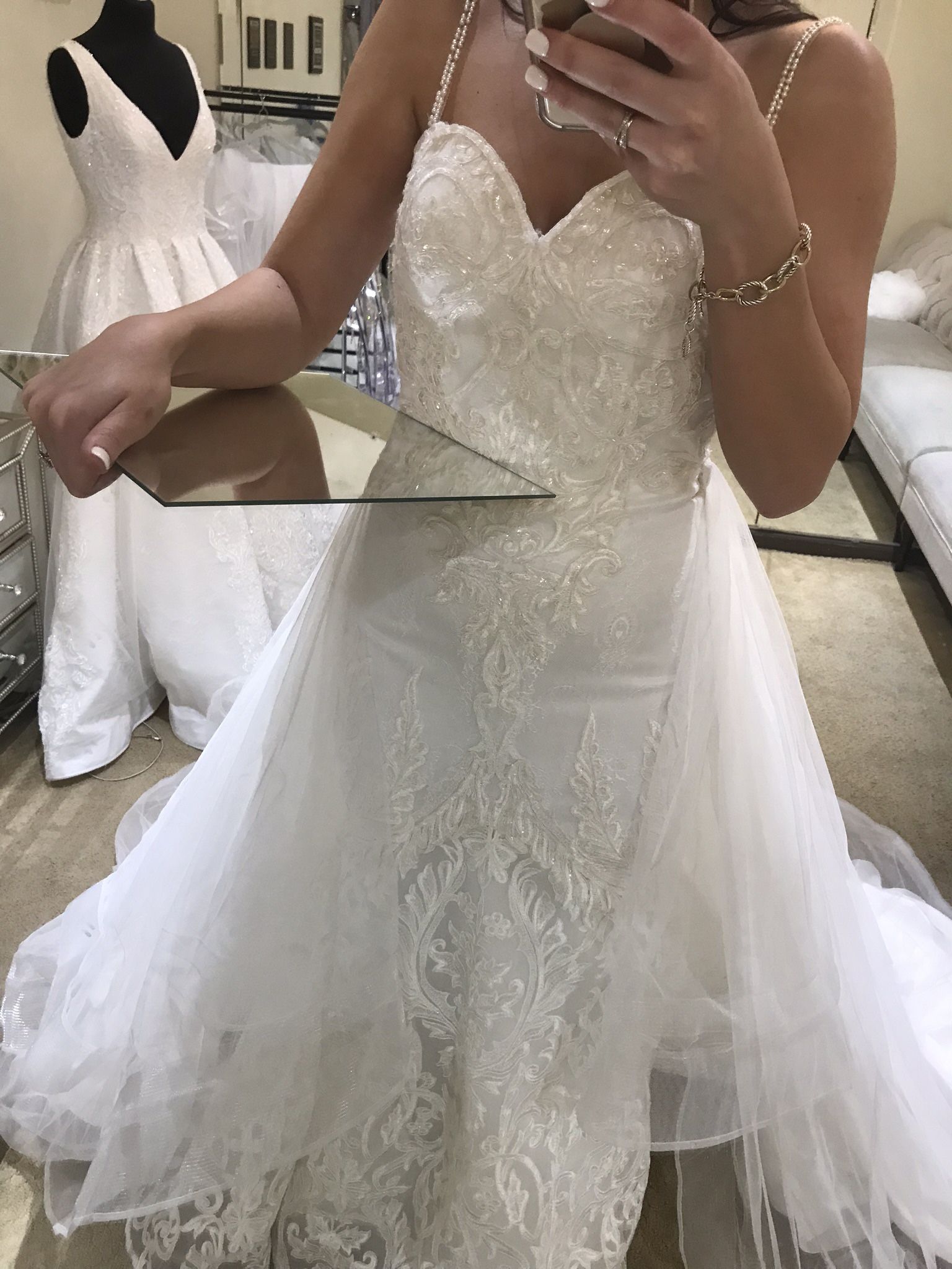 Cathedral Style Detachable Wedding Skirt
