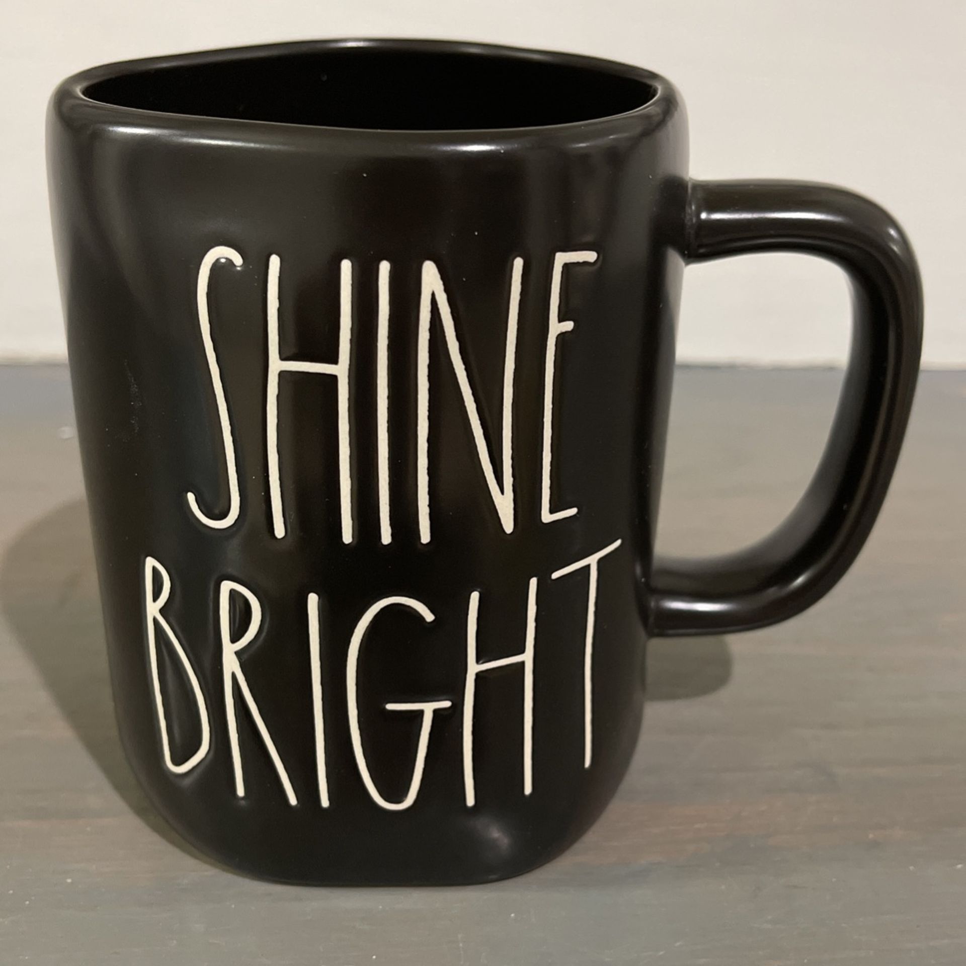 Rae Dunn “SHINE BRIGHT” Black Mug