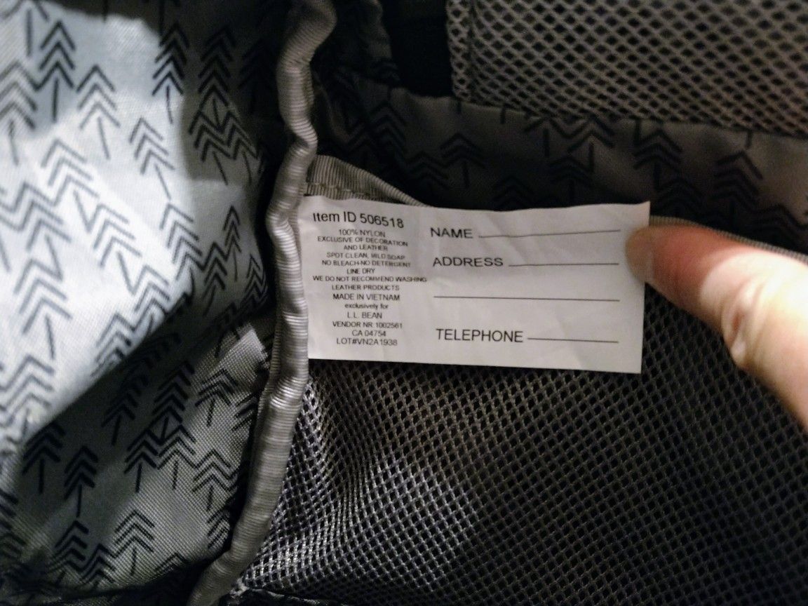 L.L. Bean Mountain Classic Cordura Small Grey Duffle Nylon Duffel Carry On Bag New