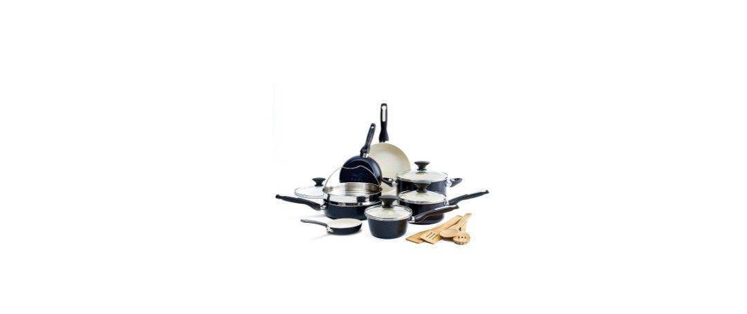 Greenpan-Rio Ceramic Non-stick 16Pc. Cookware Set (black)