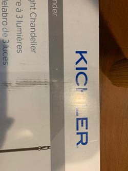 Kichler 3 light chandelier brand new in box cost 189 plus tax I want $60 Thumbnail