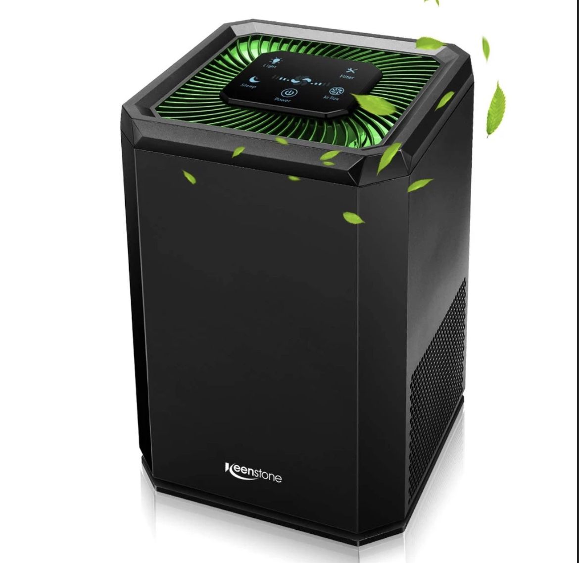 Keenstone KJ130V1 Air Purifier with HEPA Filter, 5-Speed, Black, 100-240V, 17W