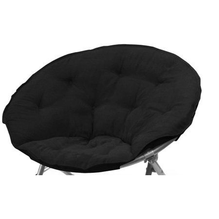 Mainstays Large Super Soft Microsuede Saucer Chair, Black, 30"