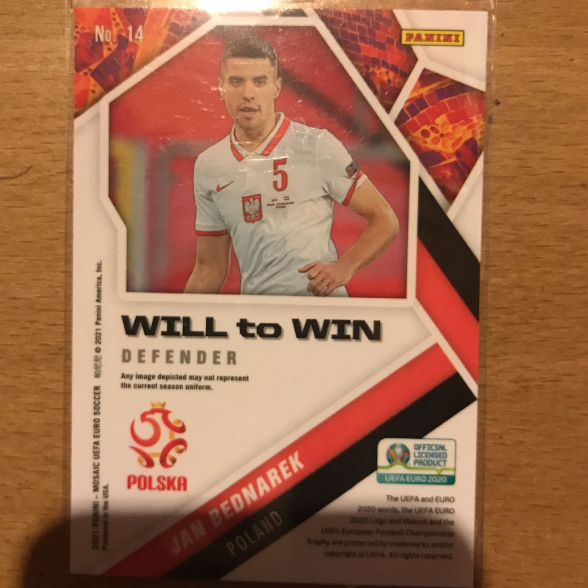 2021 MOSAIC JAN BEDNAREK WILL TO WIN CARD