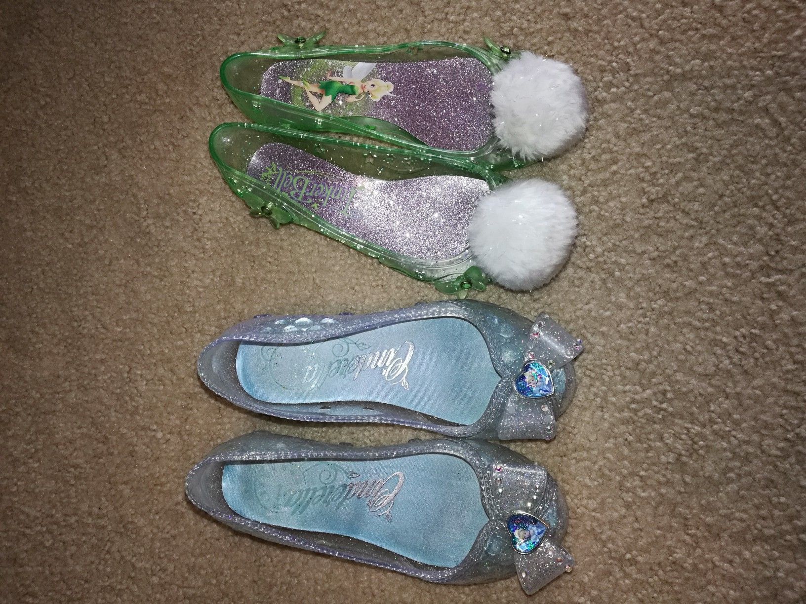 Disney Store Cinderella and Tinkerbell shoes Size 13/1