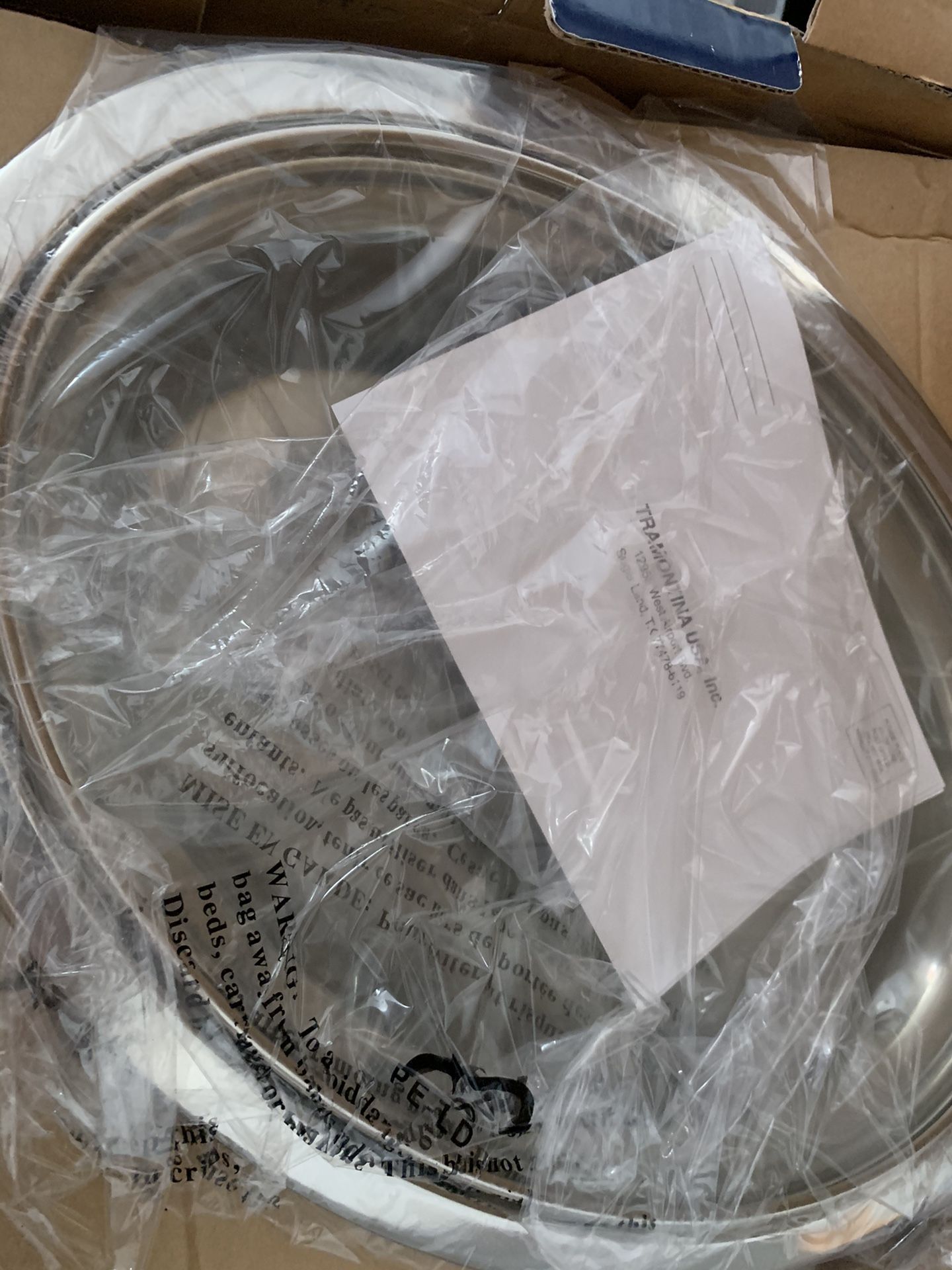 CHAFING DISH OVAL-TRAMONTINA #680302 PREMIUM 18/10 STAINLESS STEEL 4.2 QT/ 3.9L
