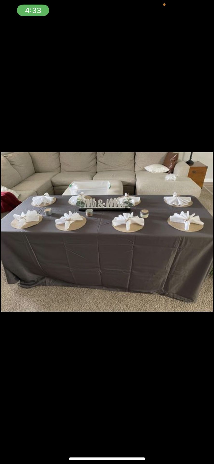 7 Steel Grey 90x132 Table Linens