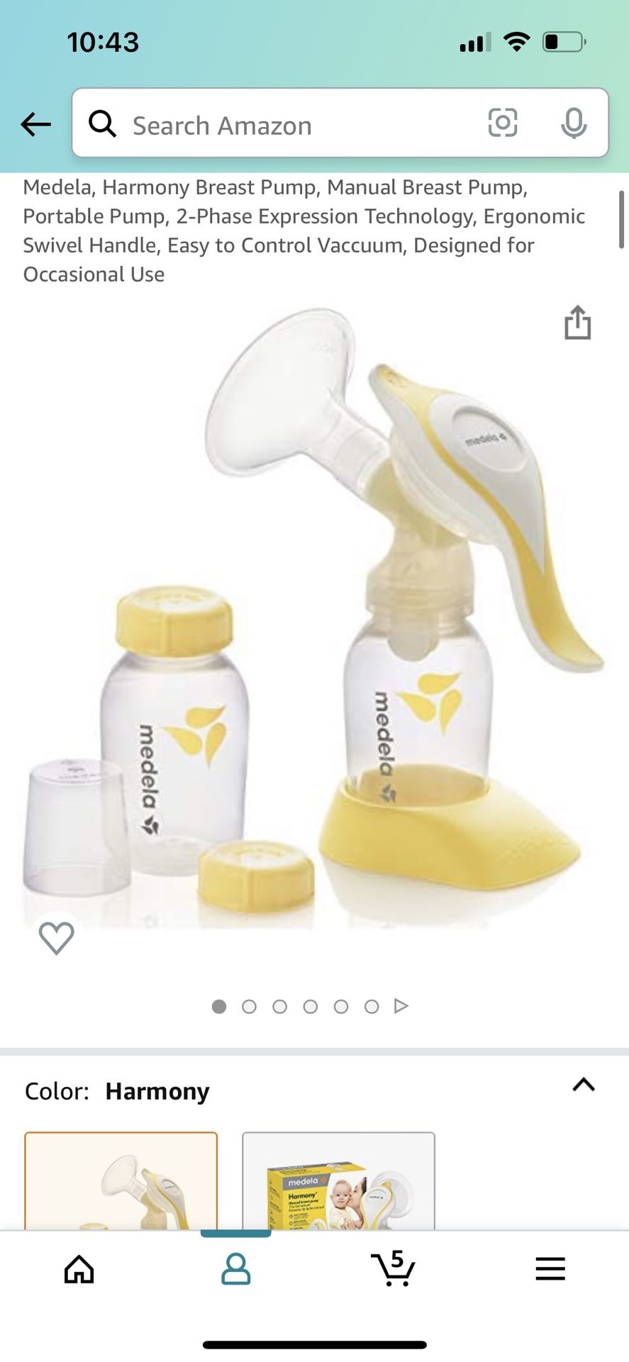Medela, Harmony Portable Manual Breasto Pump And Free Membranes