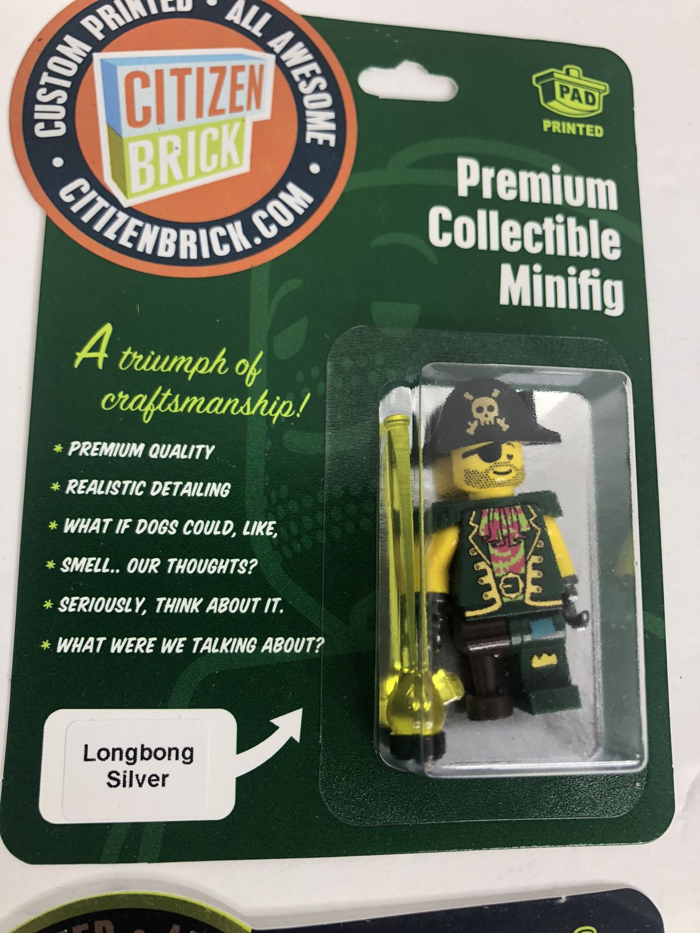 Citizen Brick Mini Figure (Not Official LEGO) Canibal The Rock Space Exterminator Long Bong Silver Ofbrick