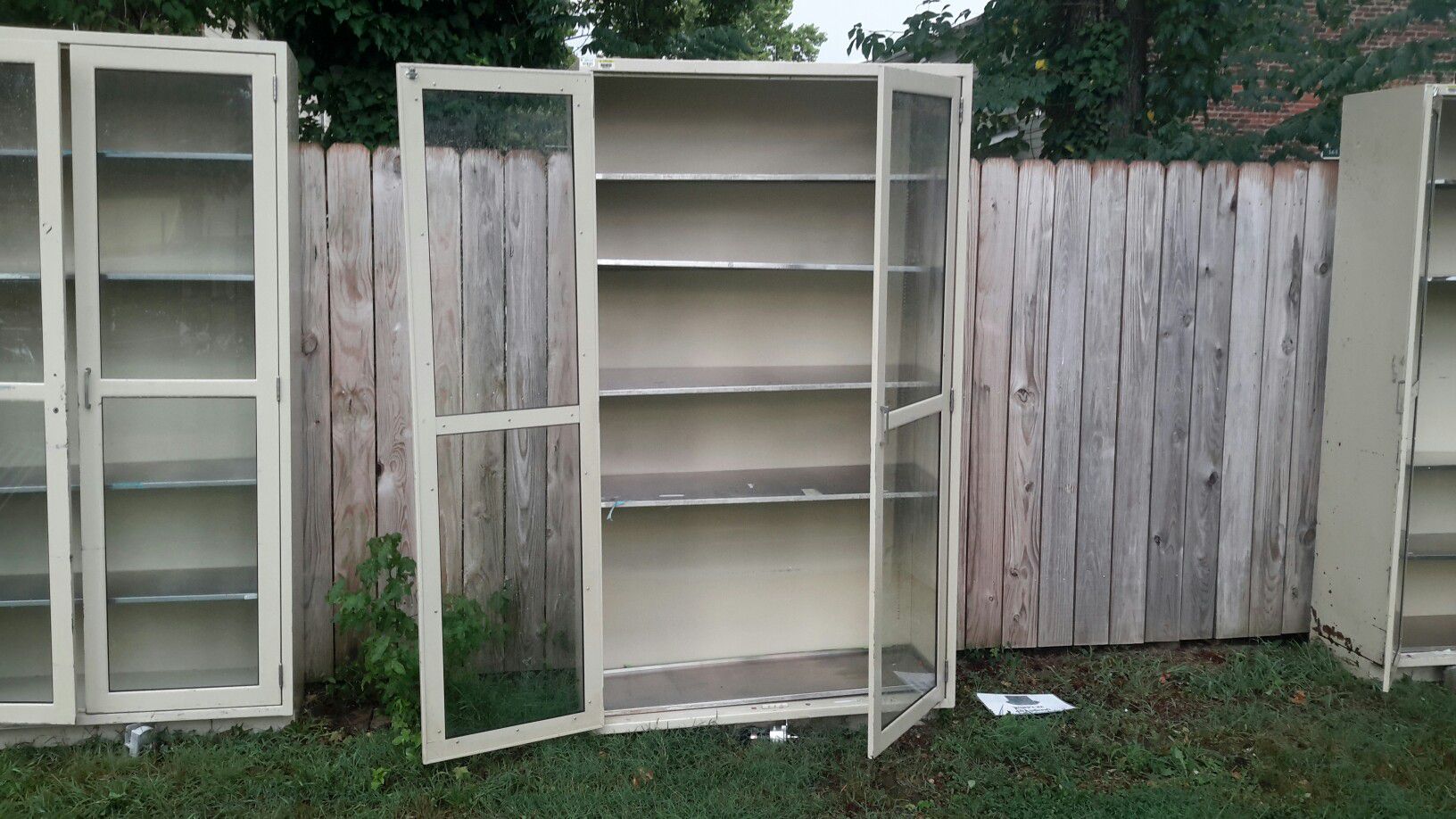Metal carts and metal cabinets with stainless steel shelves