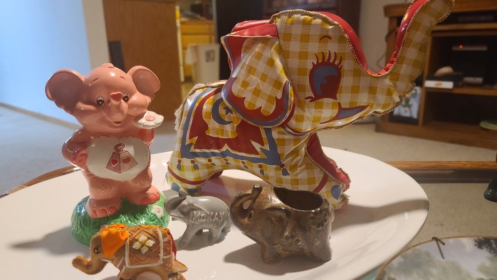 Elephant Lot 1940s Toy, Carebear, And More