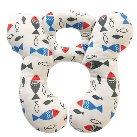 Baby Travel Pillow, Toddler Comfortable Sleeping Headrest, Infant Head and Neck Support Cushion for Car Seat and Stroller (White Fish) Product Descr