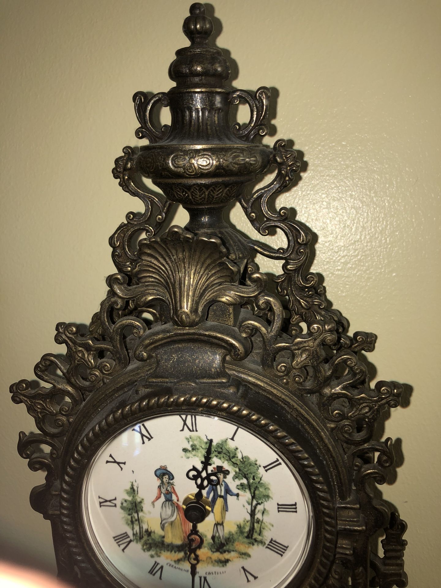 Antique Mantle Clock w/ Candelabra