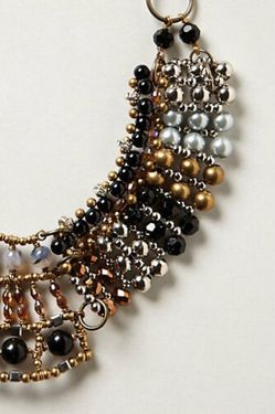 Anthropologie Batik Beaded Collar Necklace Boho Bohemian Jewelry  Thumbnail