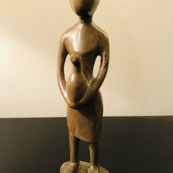 Vintage Hand Carved Wooden Figurine Status  Thumbnail
