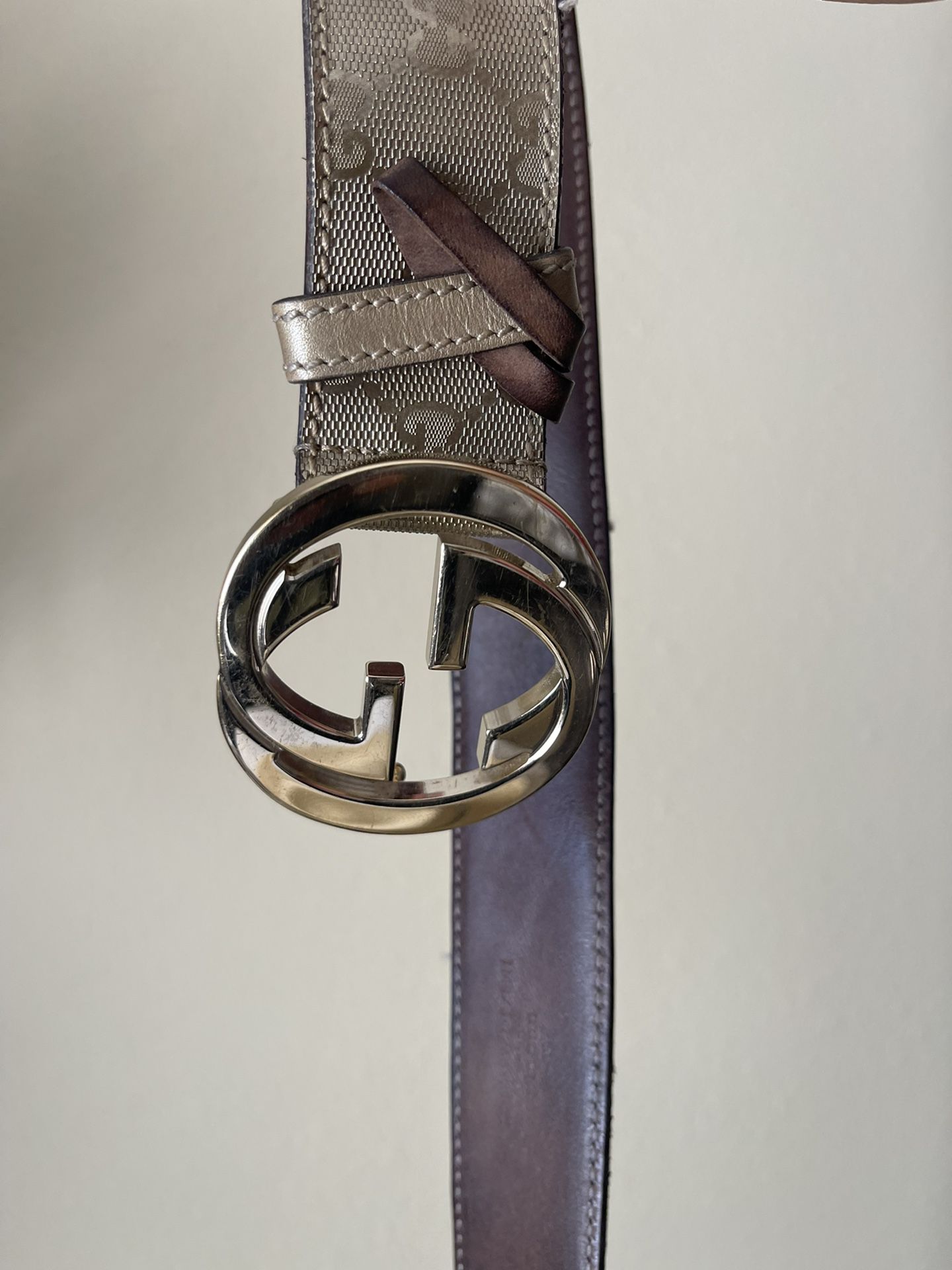 Gucci Gold Supreme Leather Belt with GG Buckle
