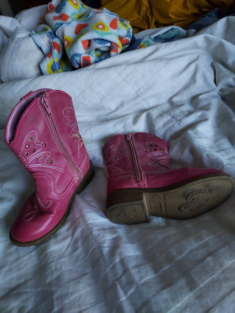 Cowboy Boots, Girls Pink Size 10, Cute