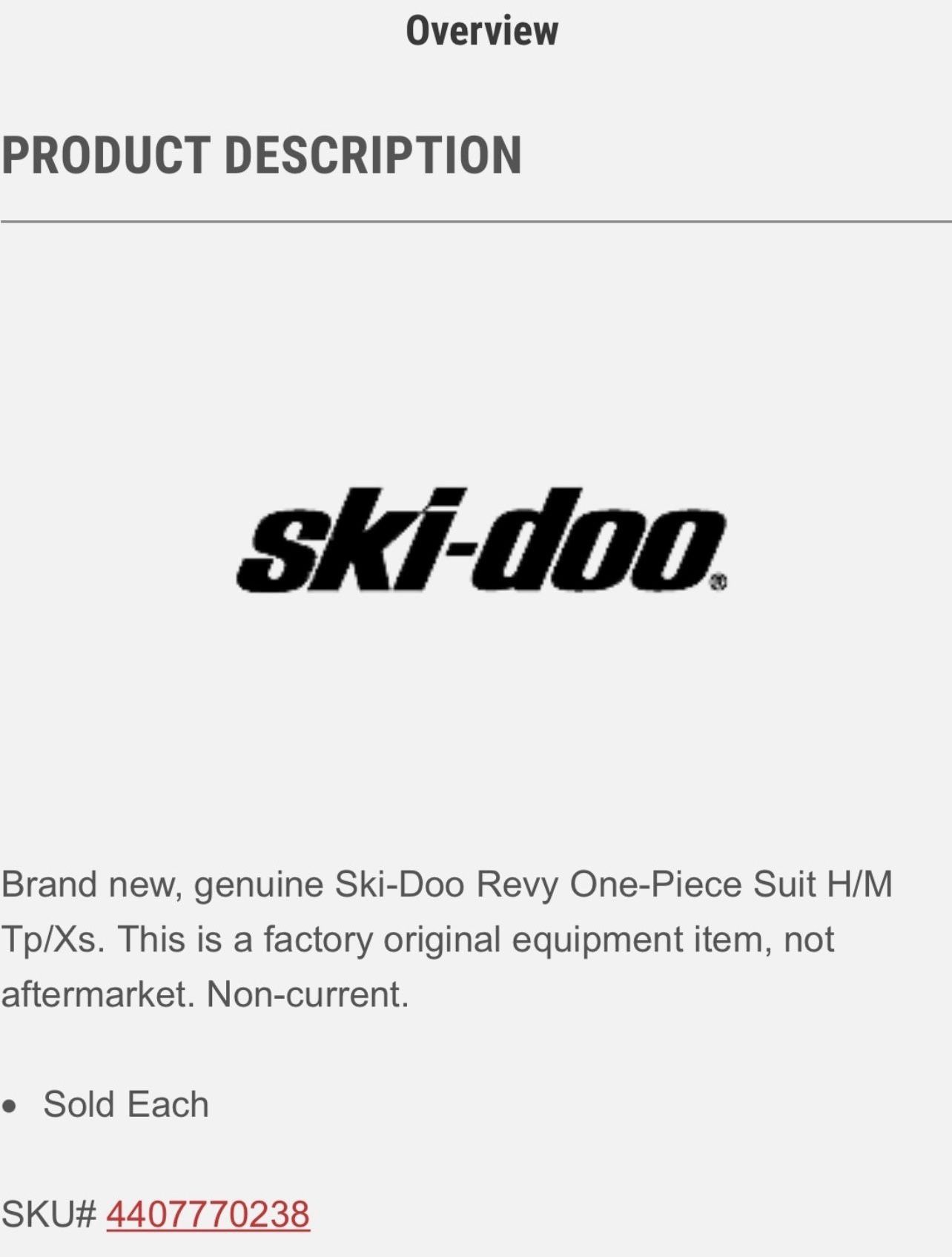 Ski Do - Revy One Peice Snow Suit (Mens - XLarge)