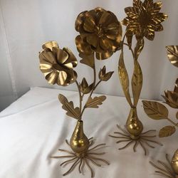 Metal Golden Flowers Set Decoration Thumbnail