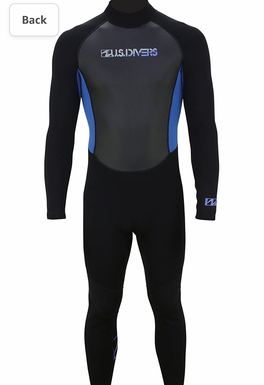 U.S. Divers 3.2mm Adult Full Wetsuit, Black/Blue