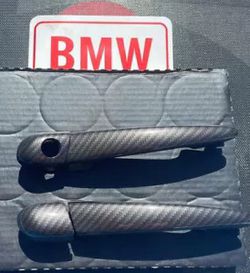 Set Of BMW E46 Exterior Door Handles Coupe/Vert HydroDipped Carbon Fiber Thumbnail