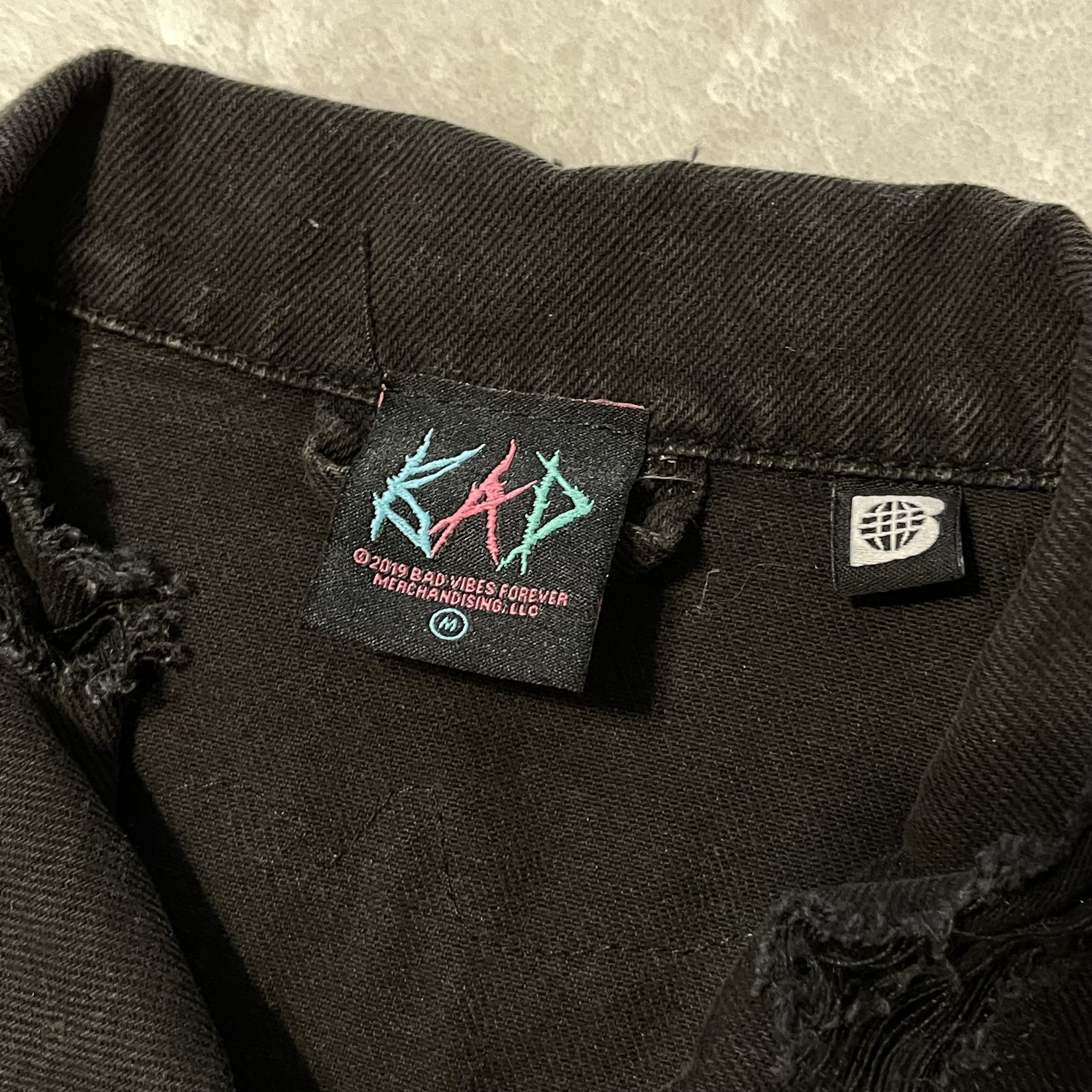 XXXTENTACION “Bad” Embroidered Distressed Denim Jacket