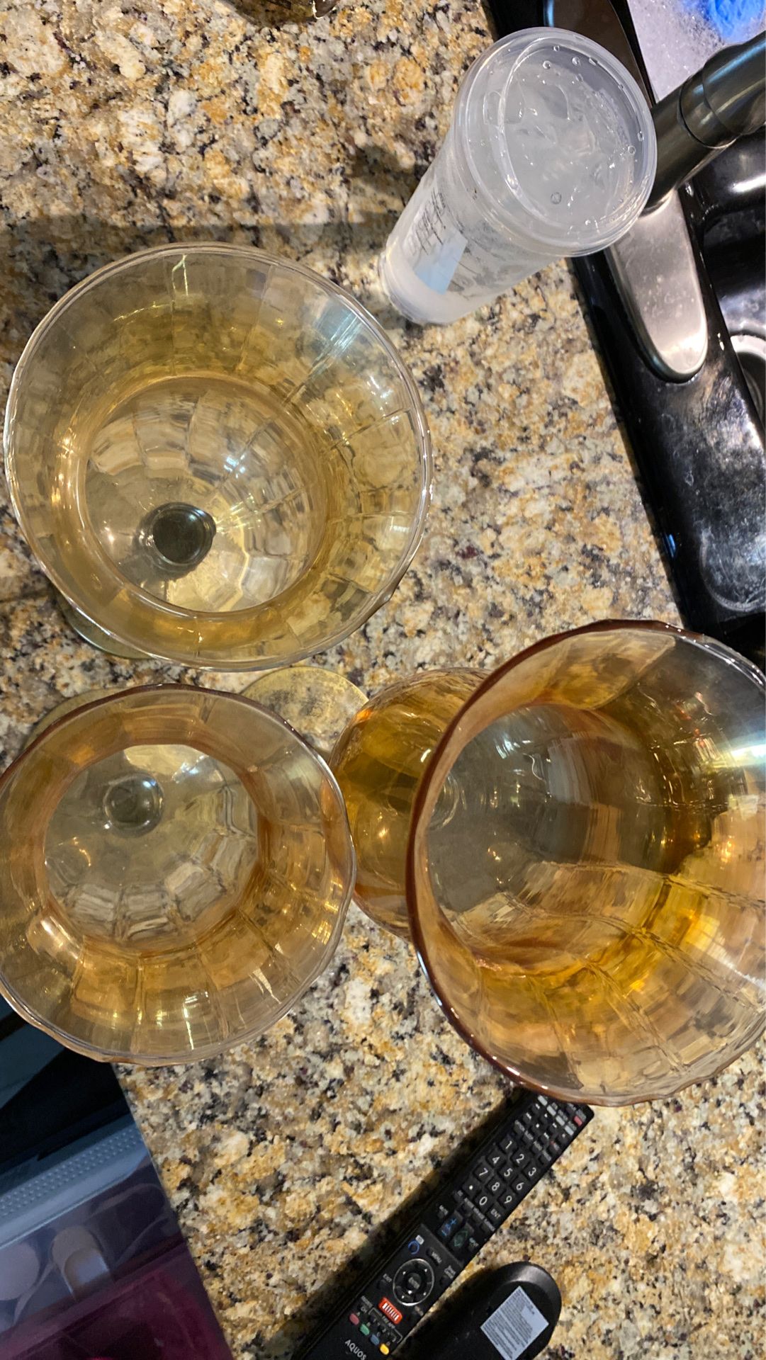 Glass / gold candle holders