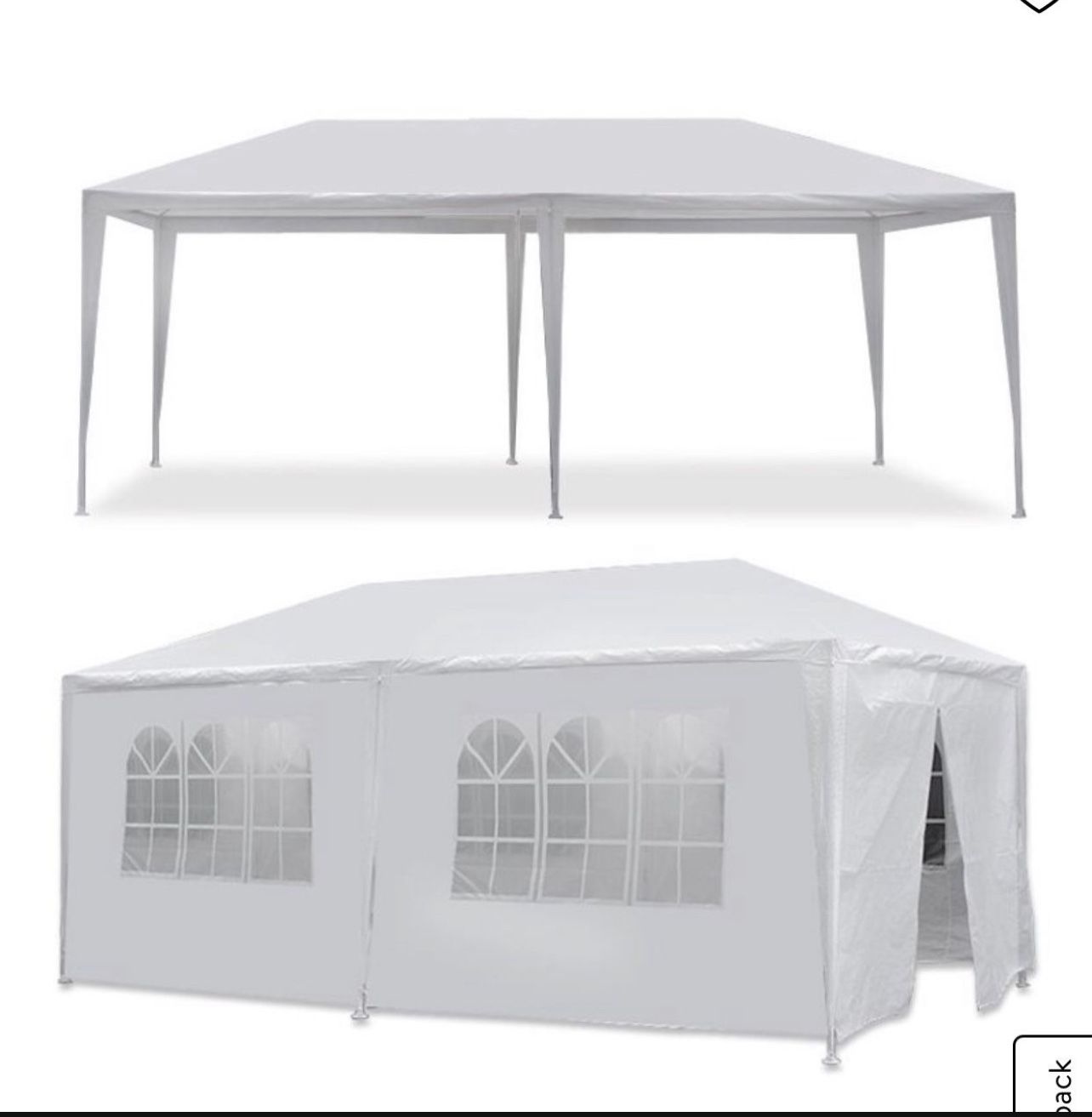 10'x20' Outdoor Canopy Party Wedding Tent White Gazebo Pavilion with 6 SideWalls