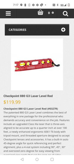 Checkpoint 880 G3 Professional Laser Level Thumbnail