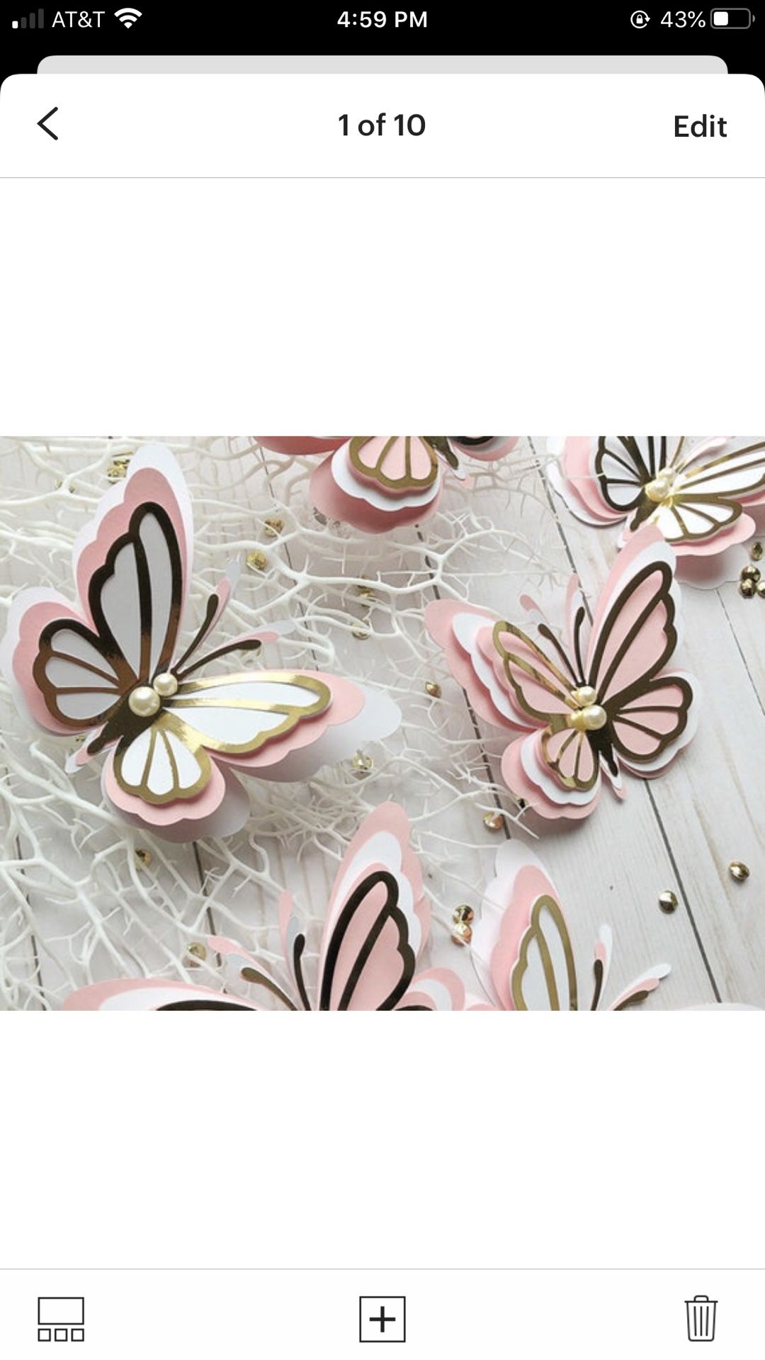 3D paper butterflies. 6 Butterflies Set