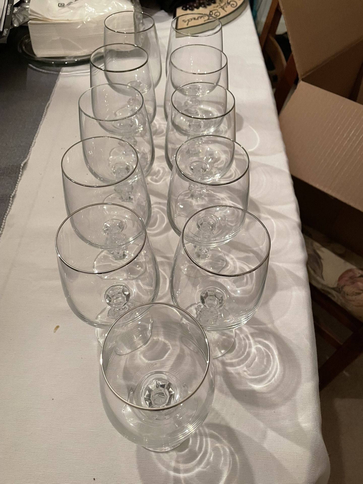 Silver Rim Stem Glassware