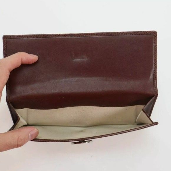 Vintage bulgari bvlgari long brown gold monogram silver ring wallet