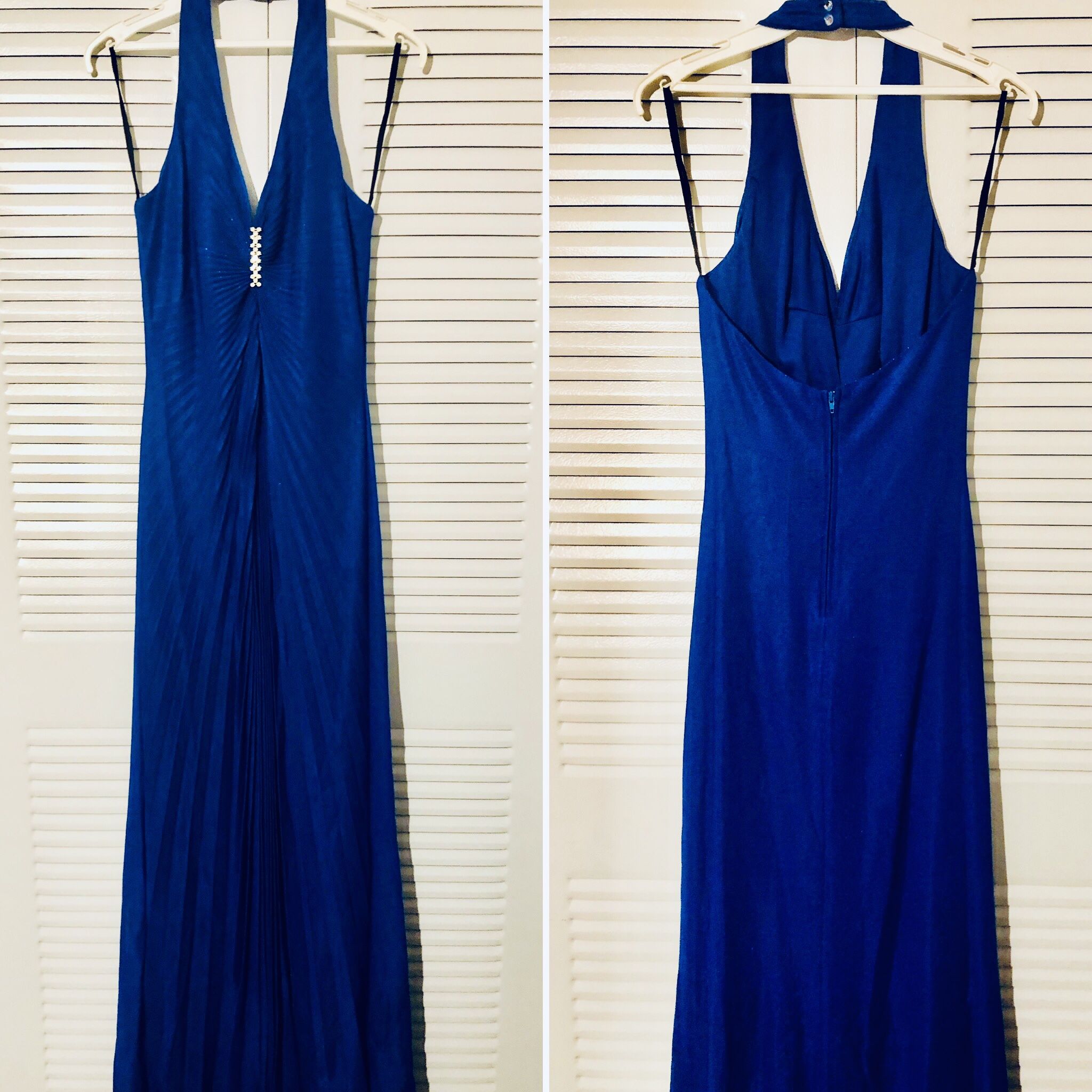 Royal Blue Sparkly Evening Dress & Shawl