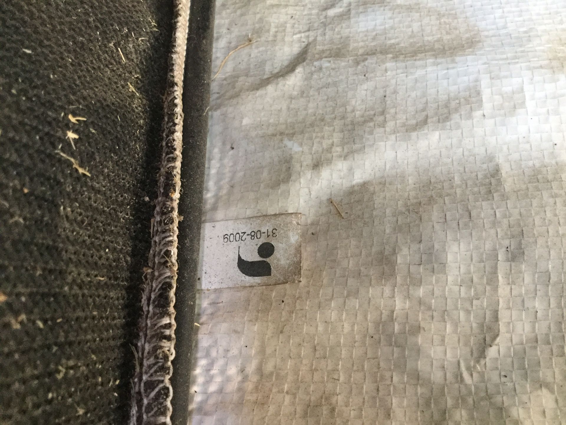 Lawn mower bag, hooks are 12 in. Apart